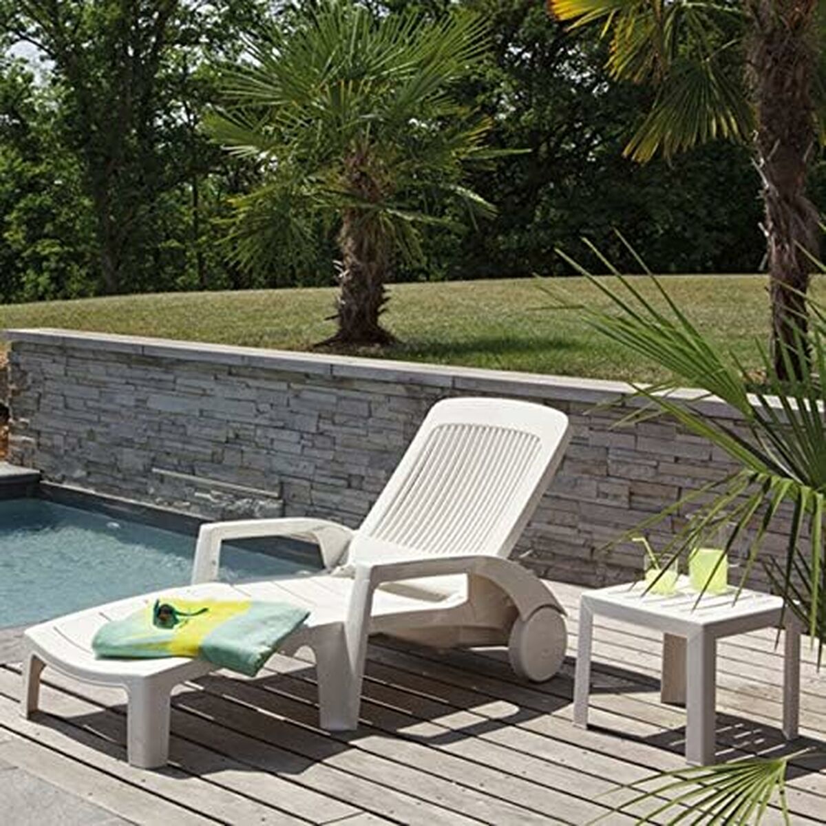 Side table Grosfillex White Resin Plastic 40 x 40 x 35 cm-1