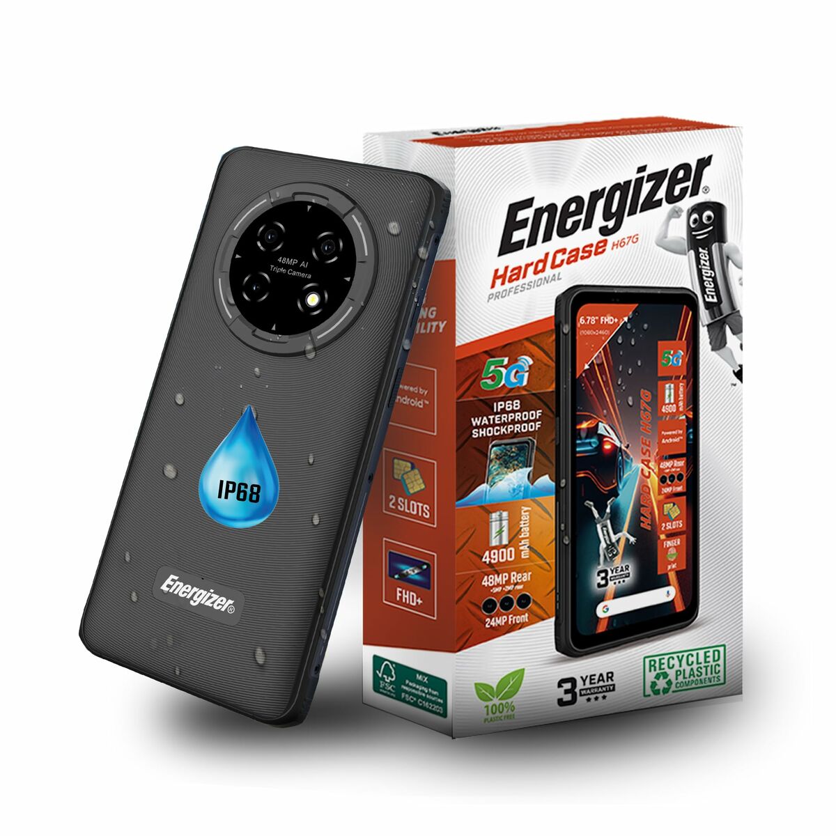 Mobile telephone for older adults Energizer H67GEU Octa Core 4 GB RAM 128 GB Black 6,78"-2