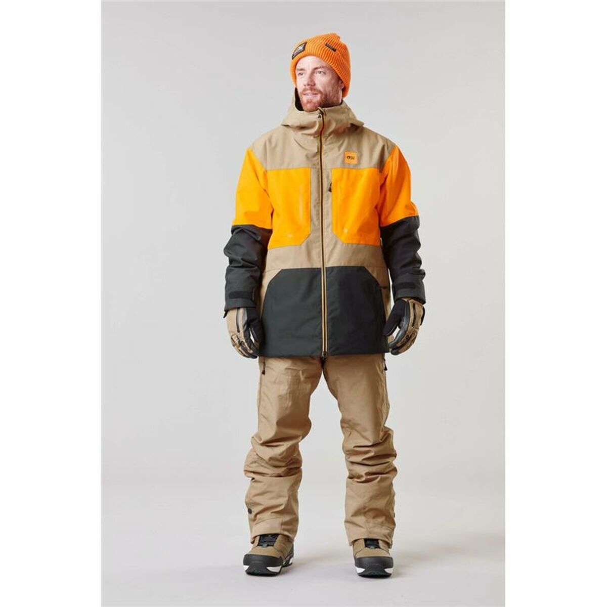 Ski Jacket Picture Elfyn Light brown Men-9