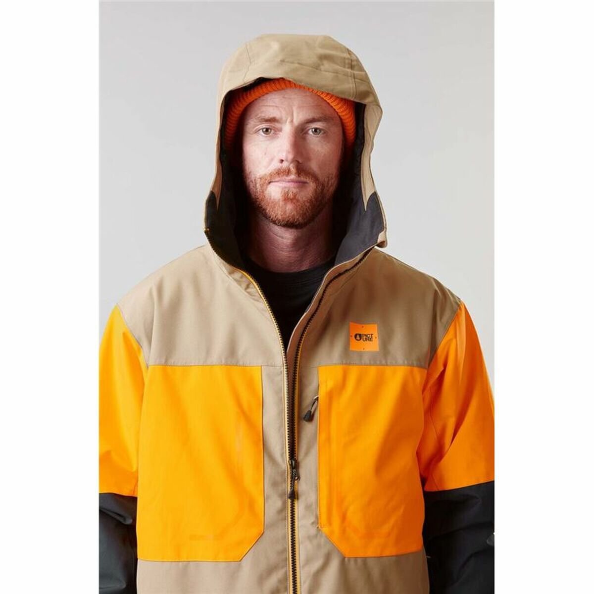 Ski Jacket Picture Elfyn Light brown Men-7