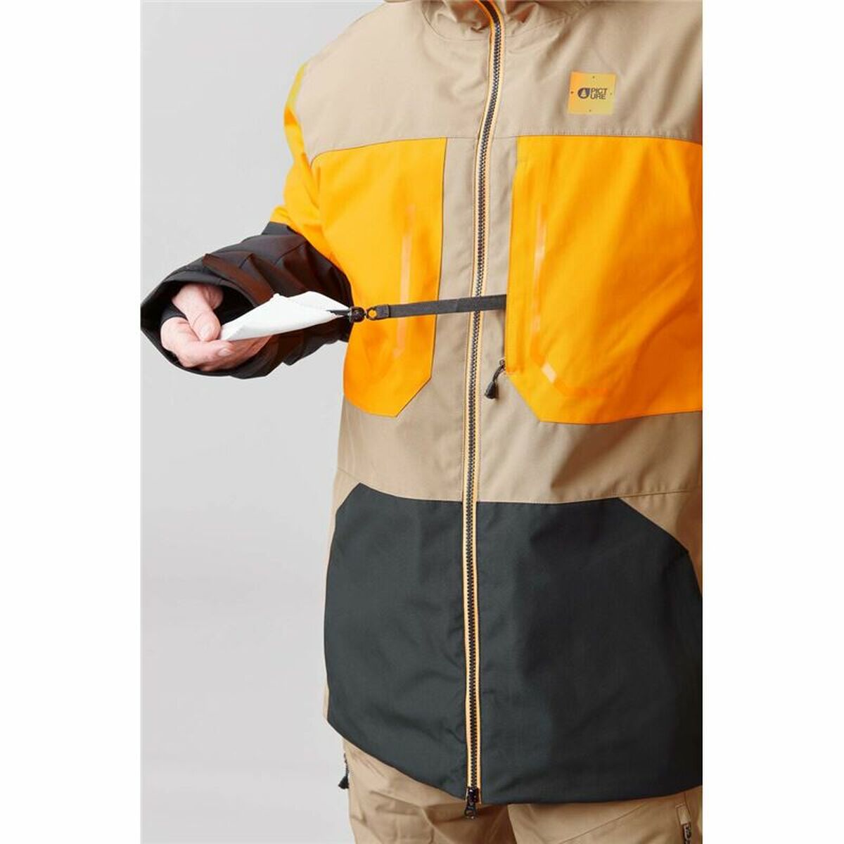 Ski Jacket Picture Elfyn Light brown Men-5