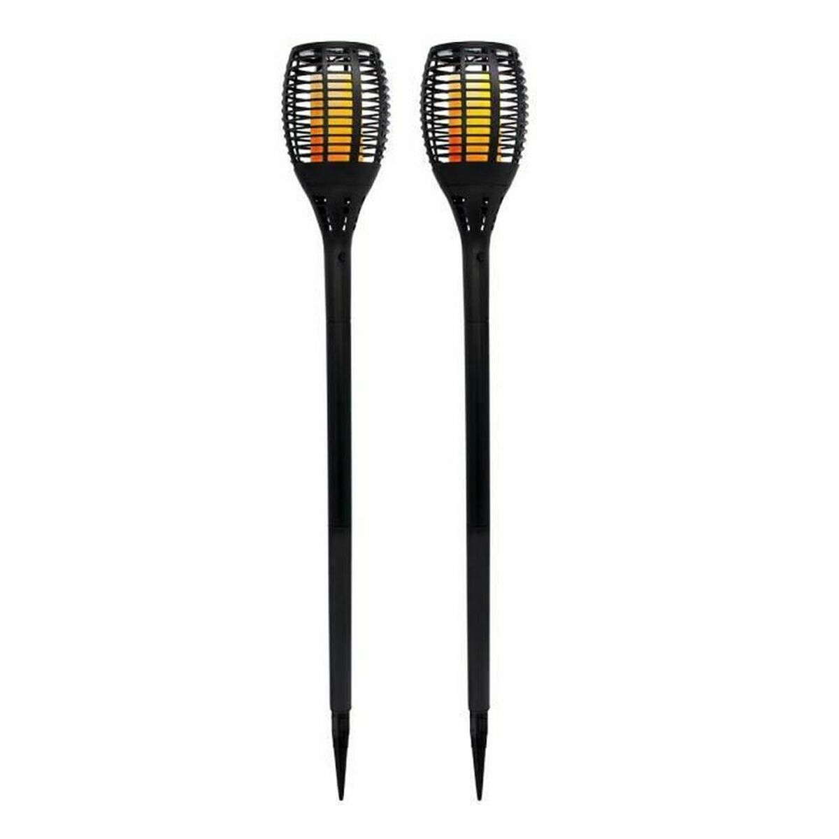 Set of solar garden torch lights Lumi Garden Maity Sun Mini Black Plastic 70 cm (2 Units)-0