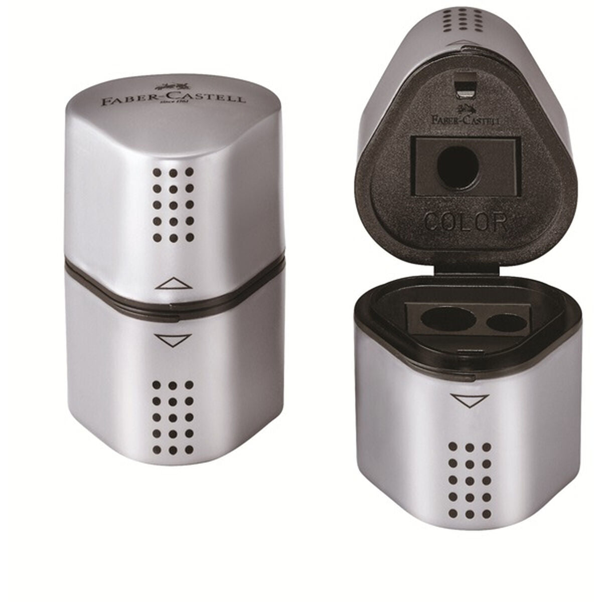 Pencil Sharpener Faber-Castell Grip 2001 3-in-1 Silver Metal (10 Units)-2