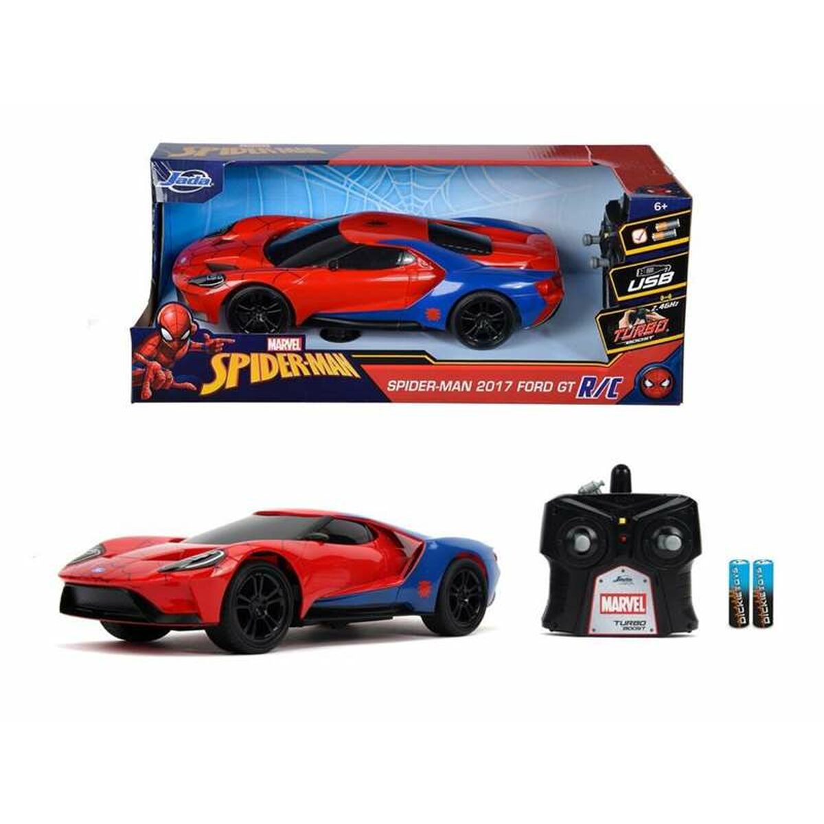 Remote-Controlled Car Simba Spiderman Red Multicolour-0