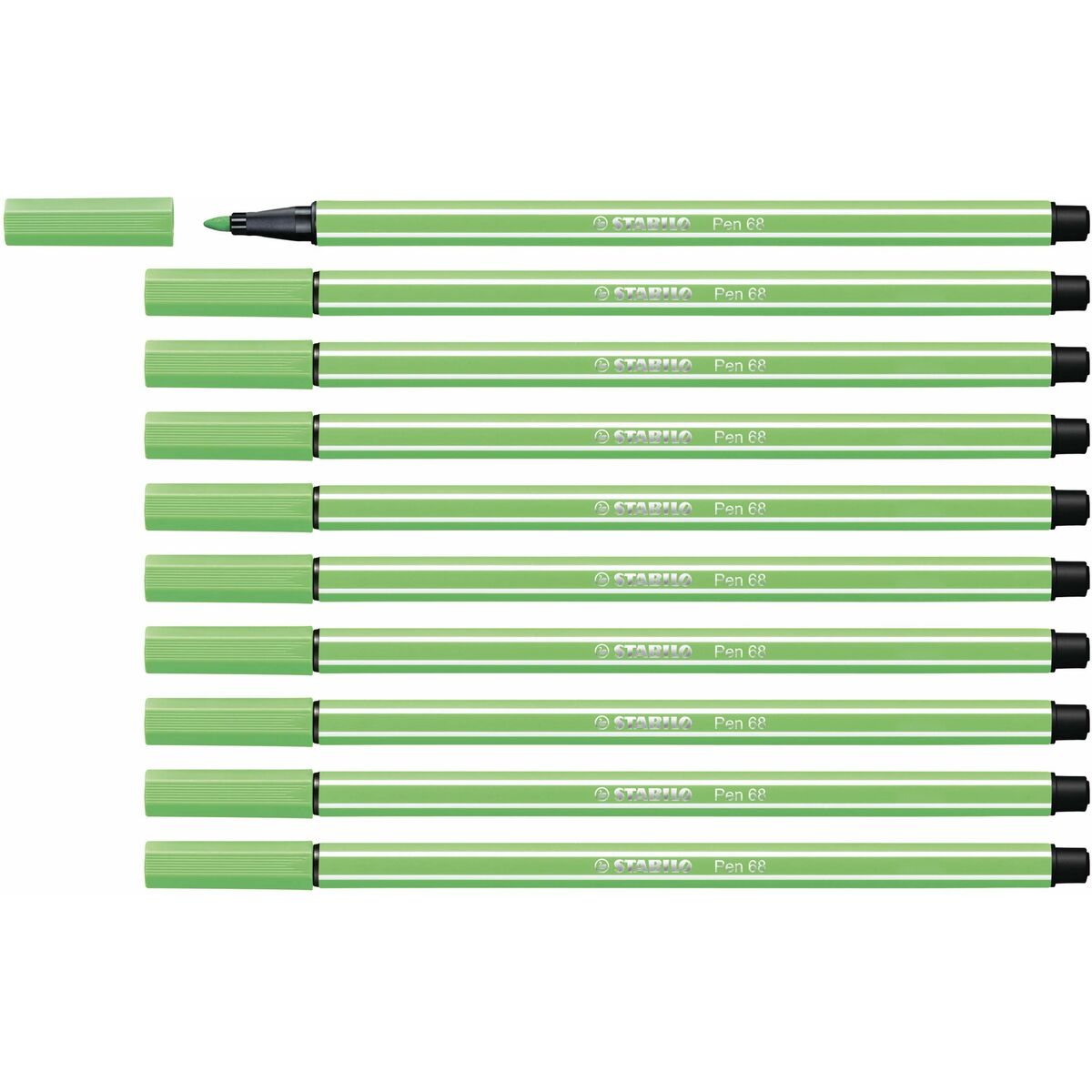 Felt-tip pens Stabilo Pen 68 Emerald Green (10 Pieces)-0