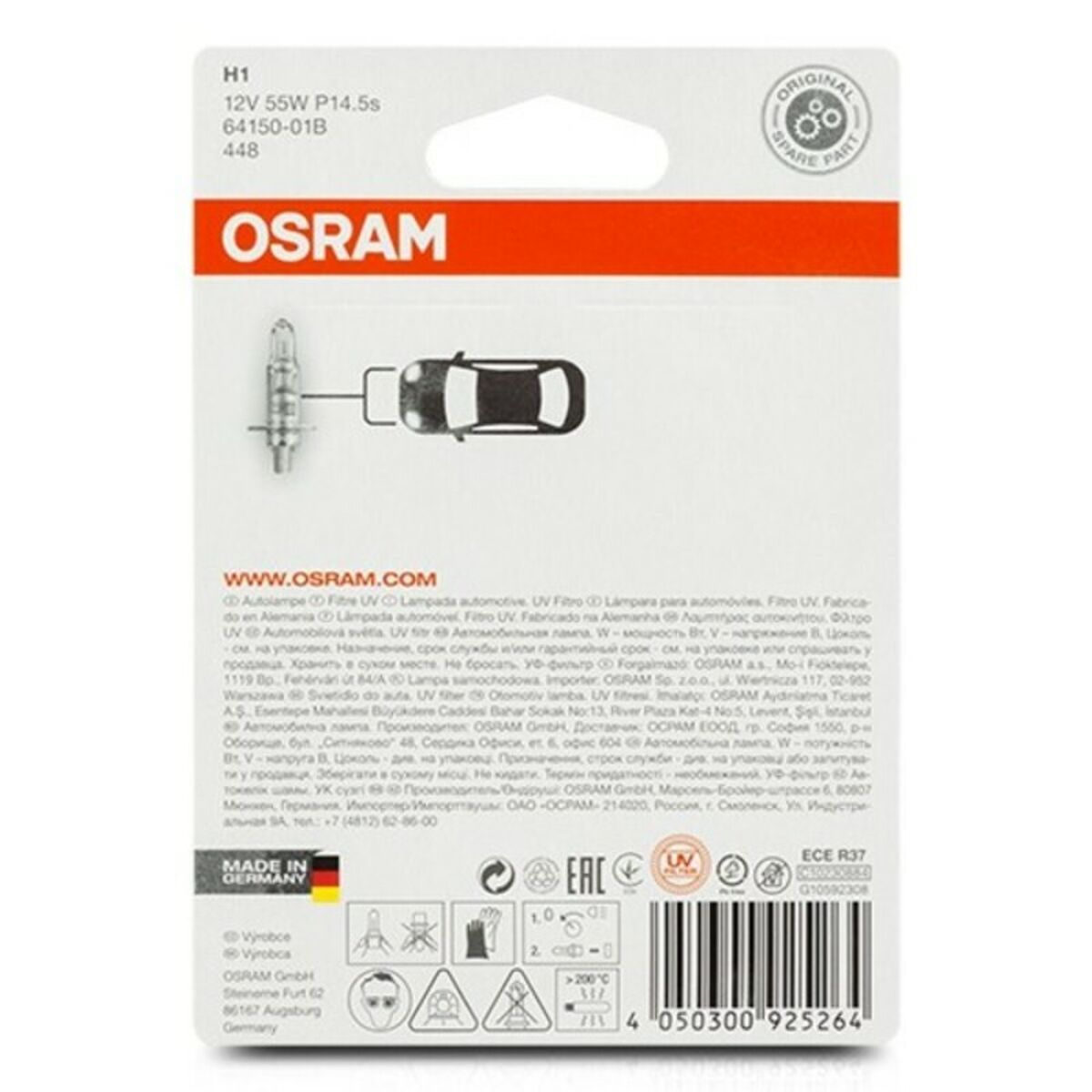 Car Bulb Osram 64150-01B H1 12V 55W-2