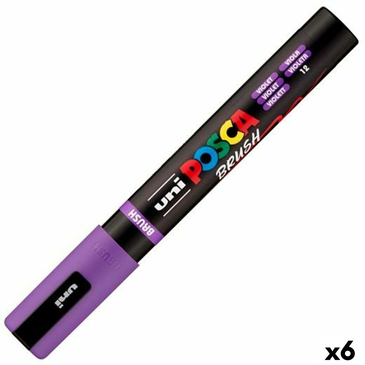 Marker BRUSH POSCA PC-5BR Violet (6 Units)-0