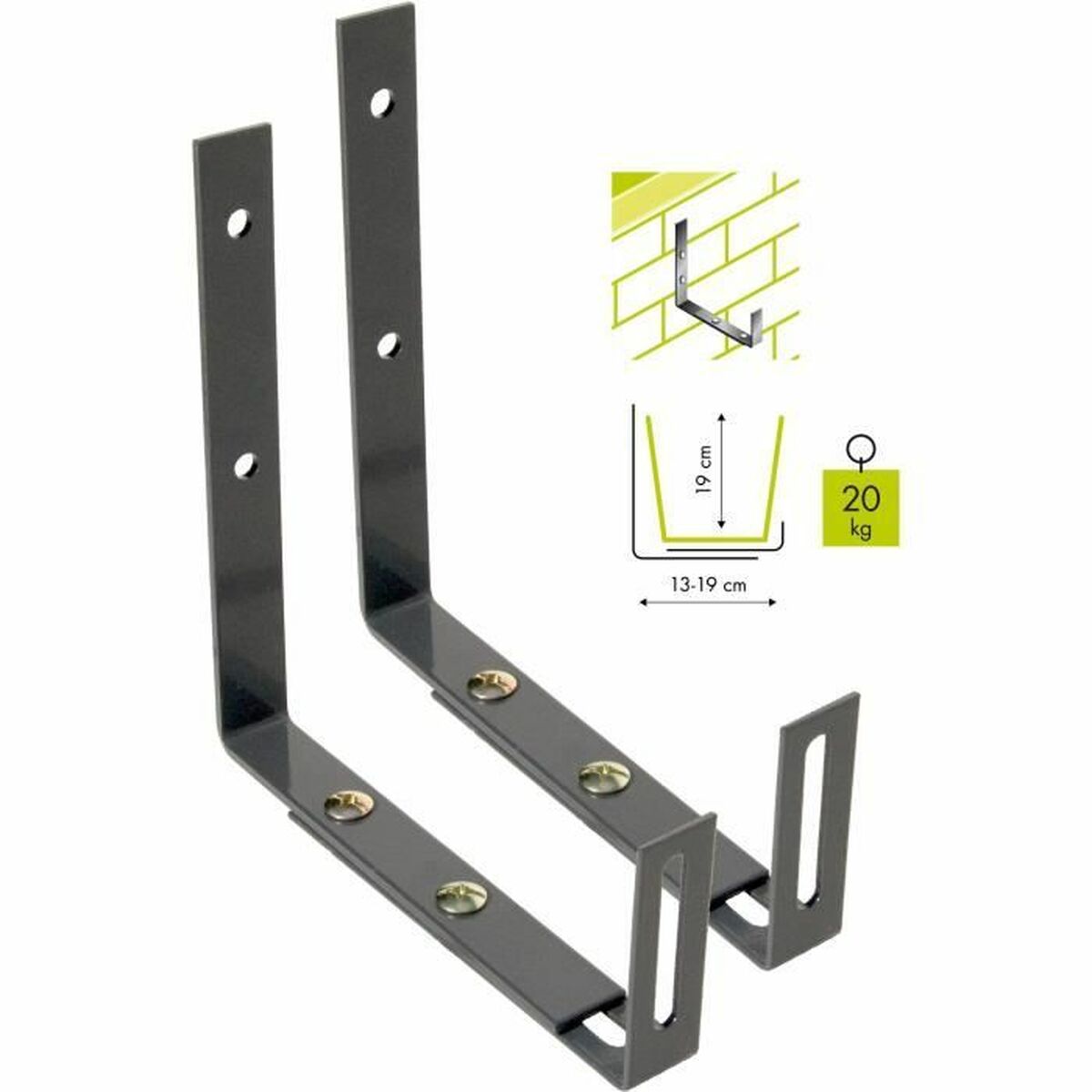 Jardiniere Support Garden ID Wall Hook Black-0