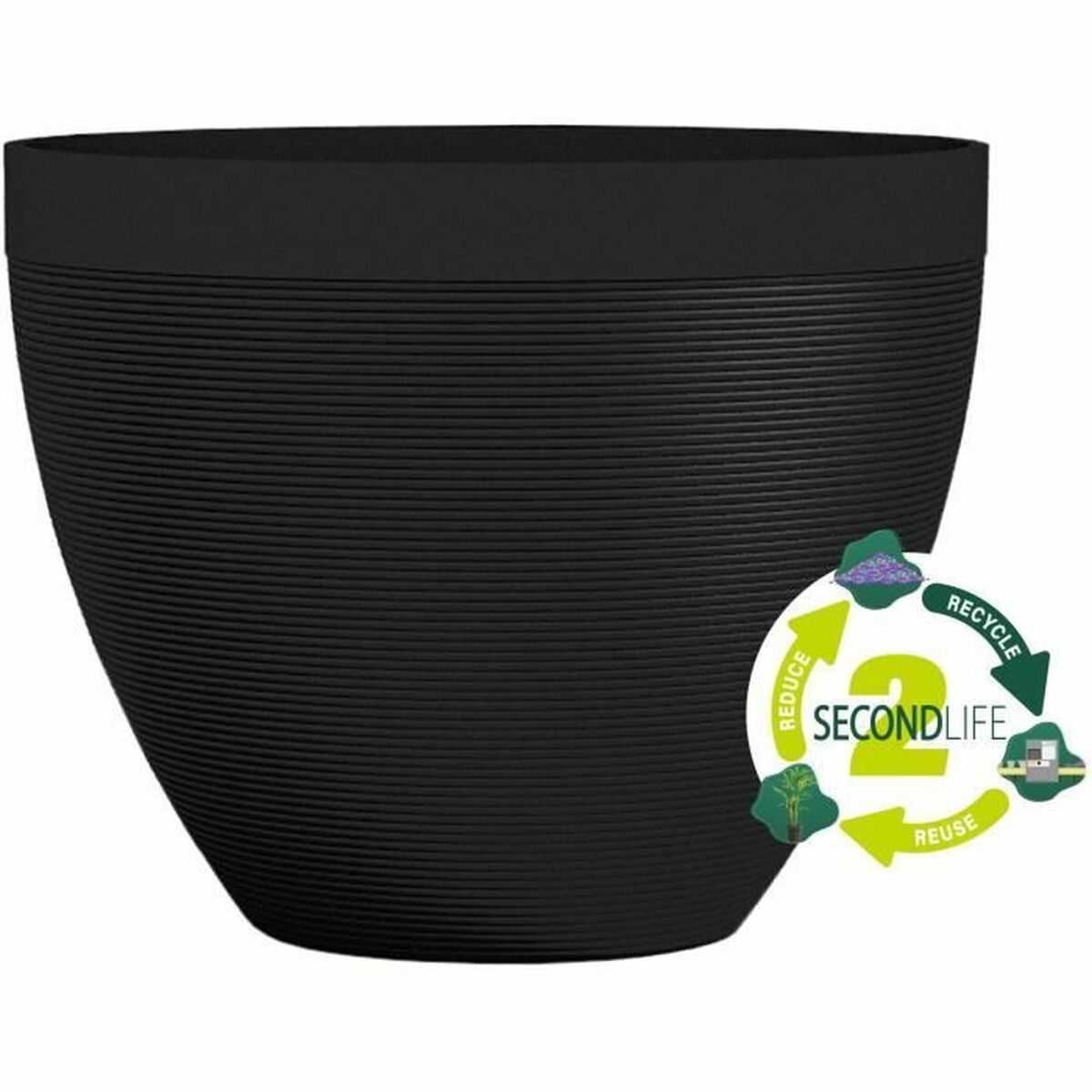 Plant pot Garden ID Black 30 x 26 cm-4