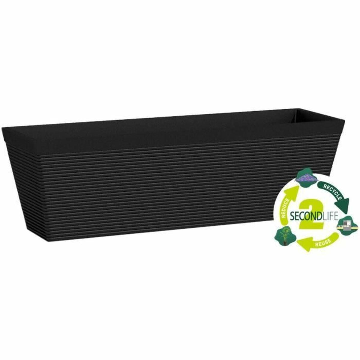 Planter Garden ID Black 50 x 16 x 16 cm-2