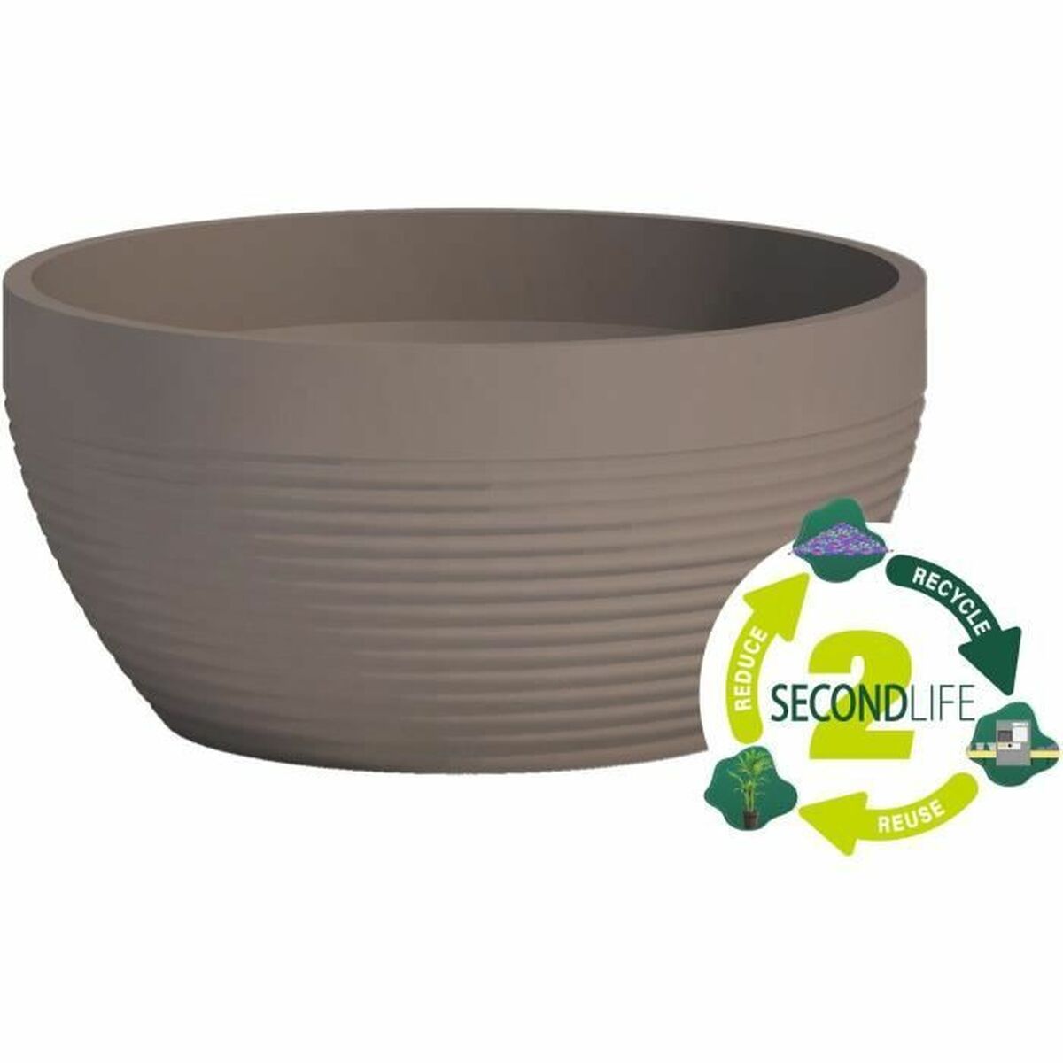Plant pot Garden ID Taupe 25 x 12 cm-1