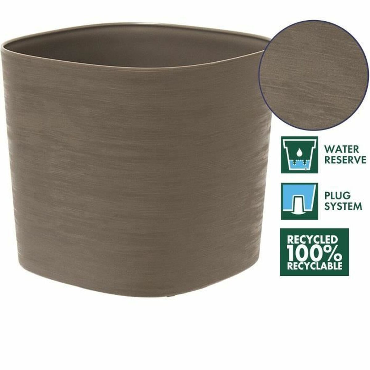 Self-watering flowerpot Garden ID Taupe 30 x 30 cm-2