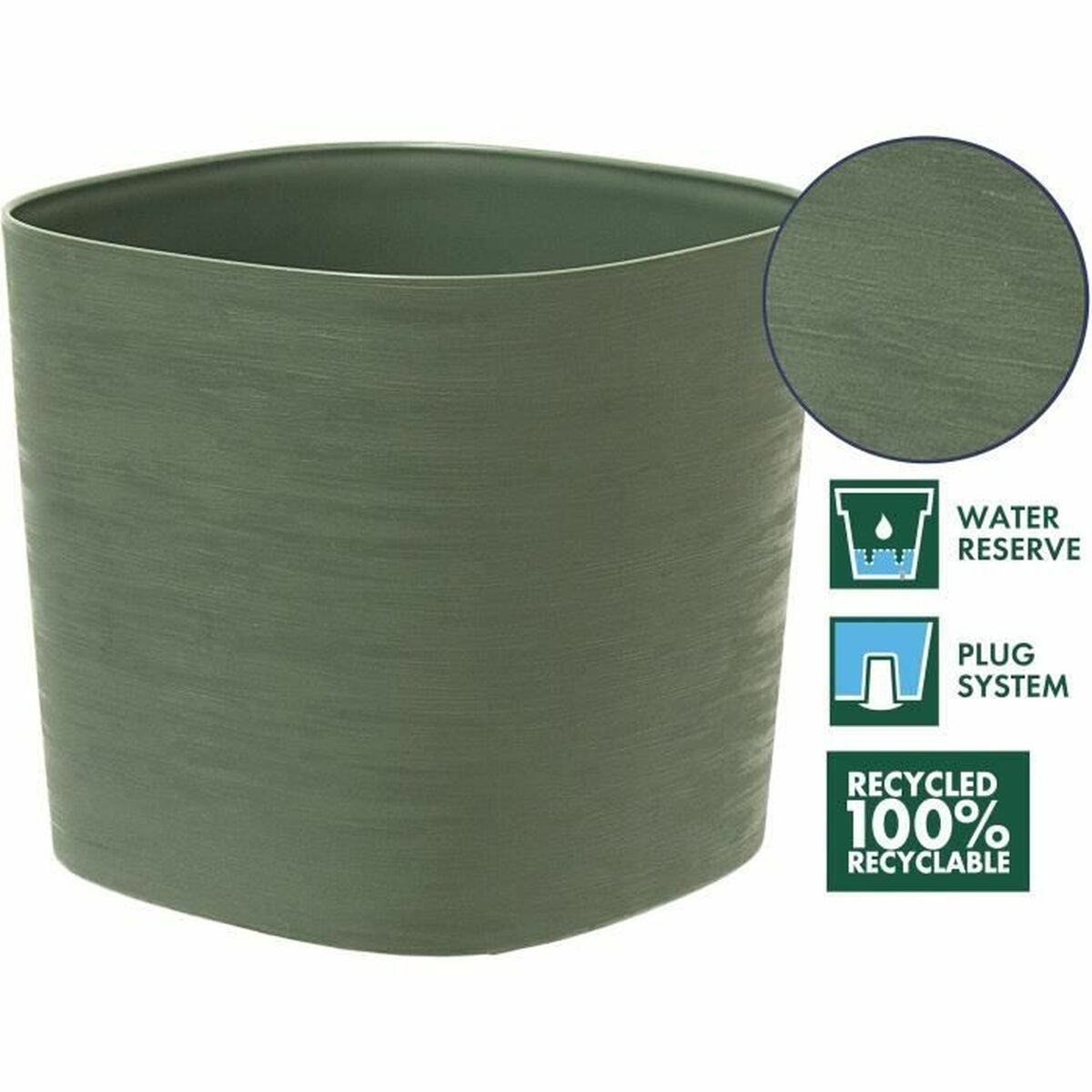 Self-watering flowerpot Garden ID Light Green 40 x 40 cm-3