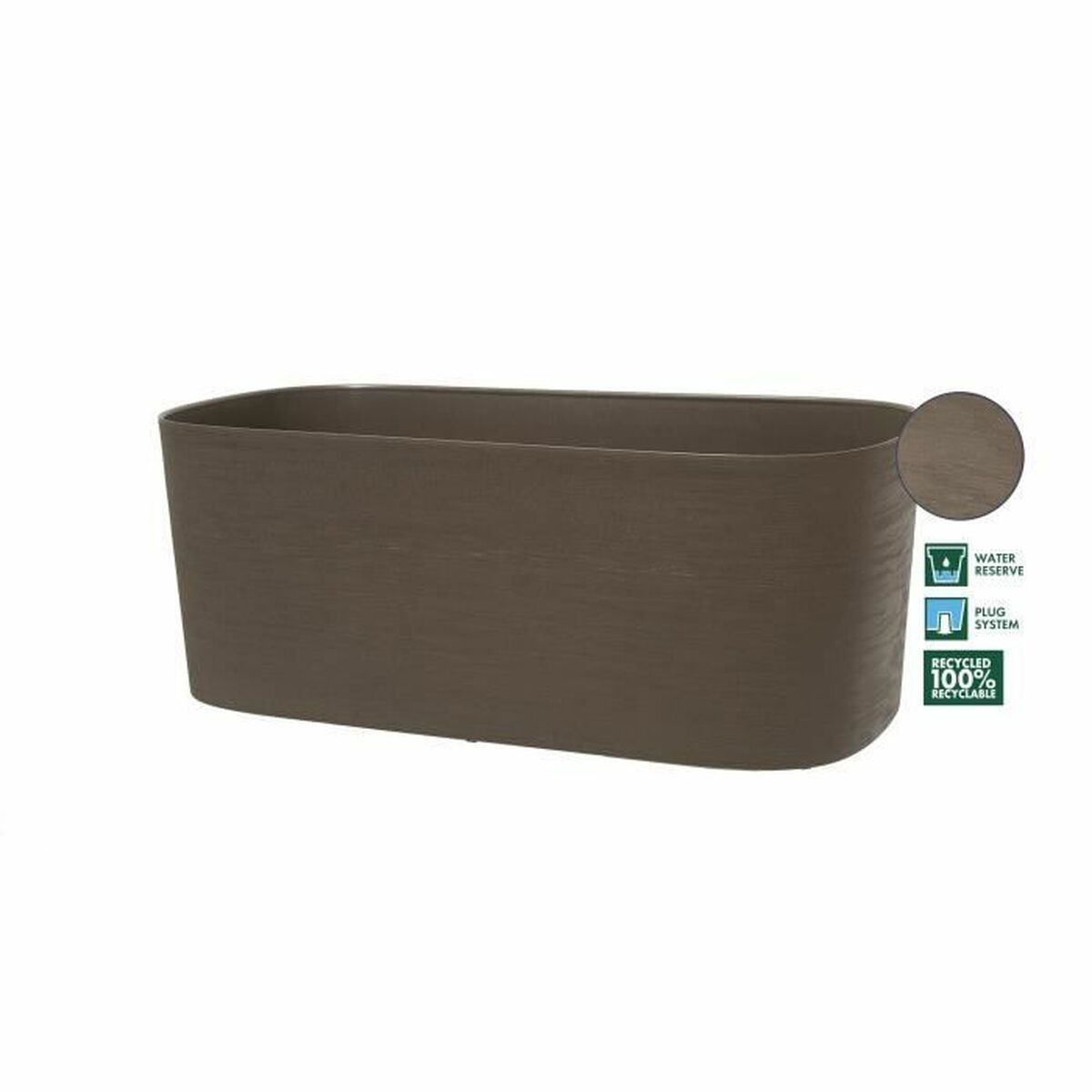 Self-watering planter Garden ID Taupe 50 x 17 cm-2