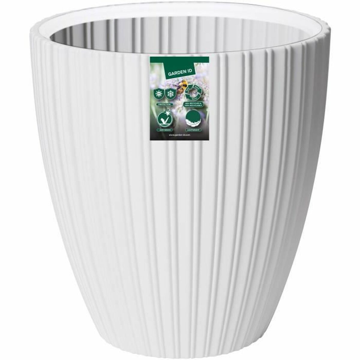 Plant pot Garden ID Fancy White Polyethylene 40 x 42 cm-3