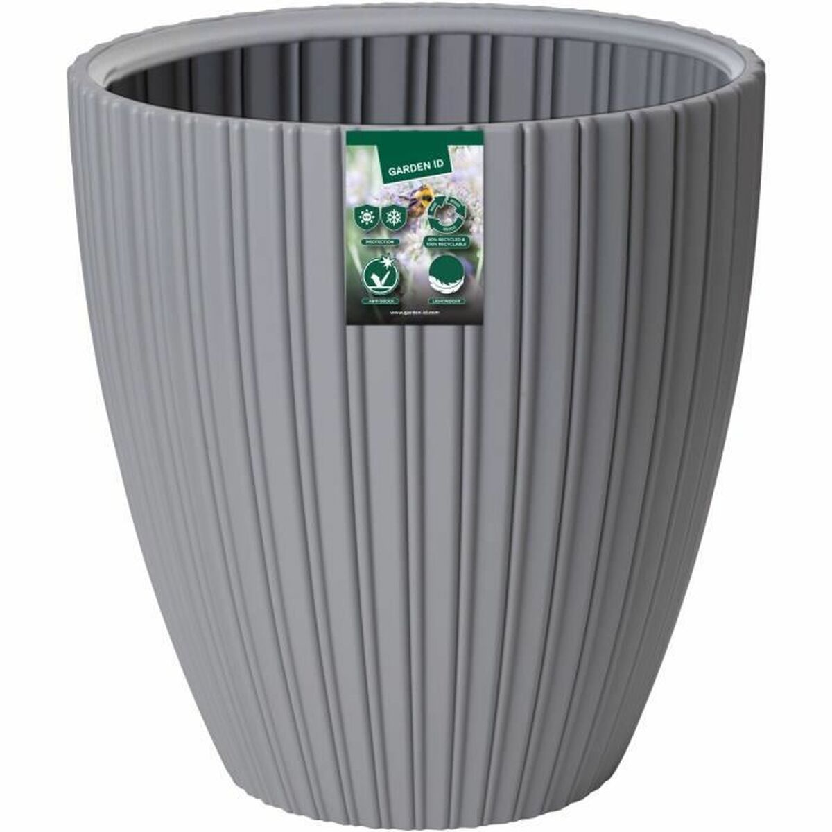 Plant pot Garden ID Fancy Grey Polyethylene 40 x 42 cm-3