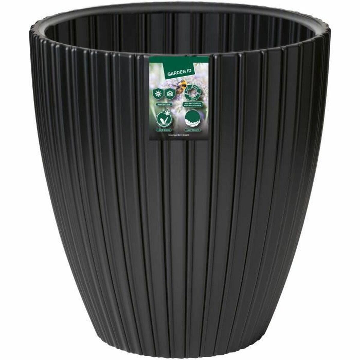 Plant pot Garden ID Fancy Black Polyethylene 40 x 42 cm-3