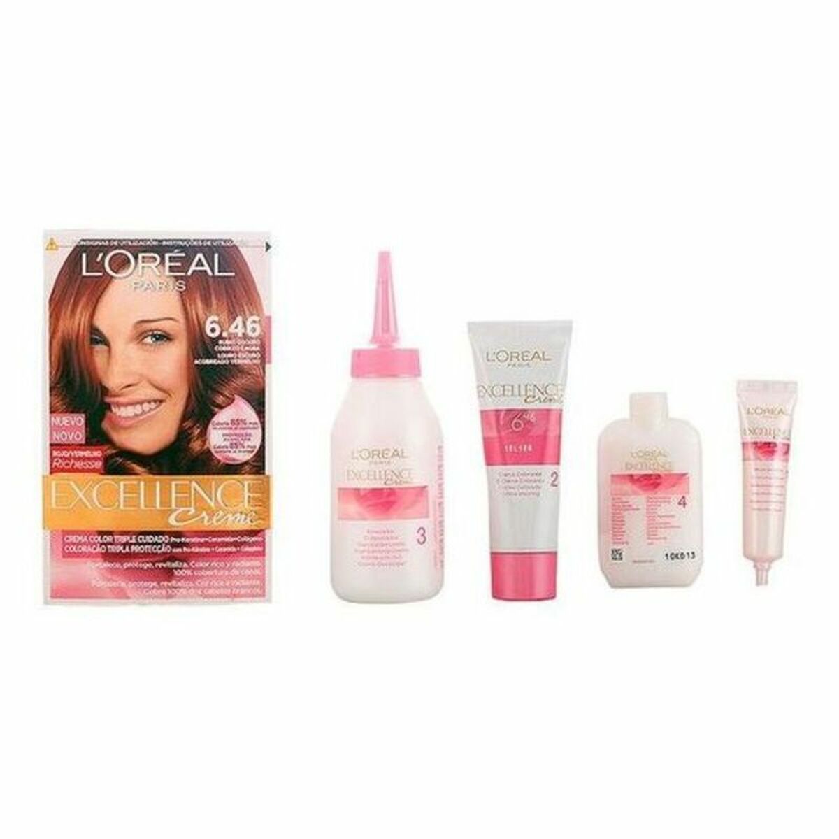 Permanent Dye Excellence L'Oreal Make Up Excellence Dark Copper Auburn Blonde Nº 9.0-rubio muy claro Nº 8.0-rubio claro 192 ml-0