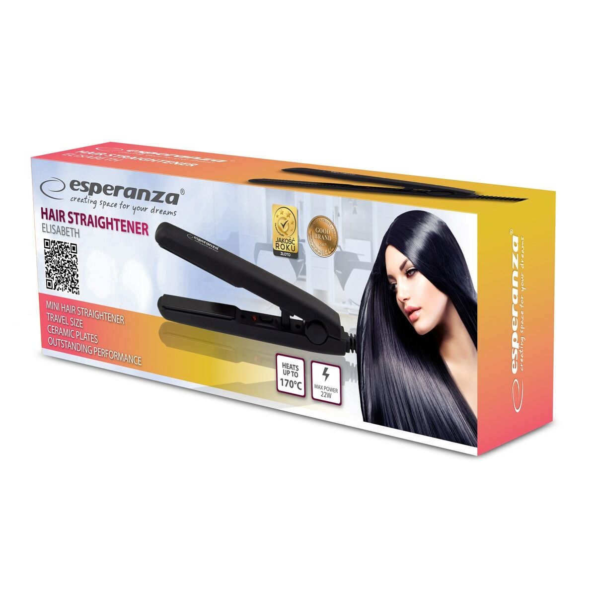 Hair Straightener Esperanza EBP008 Black 22 W-1