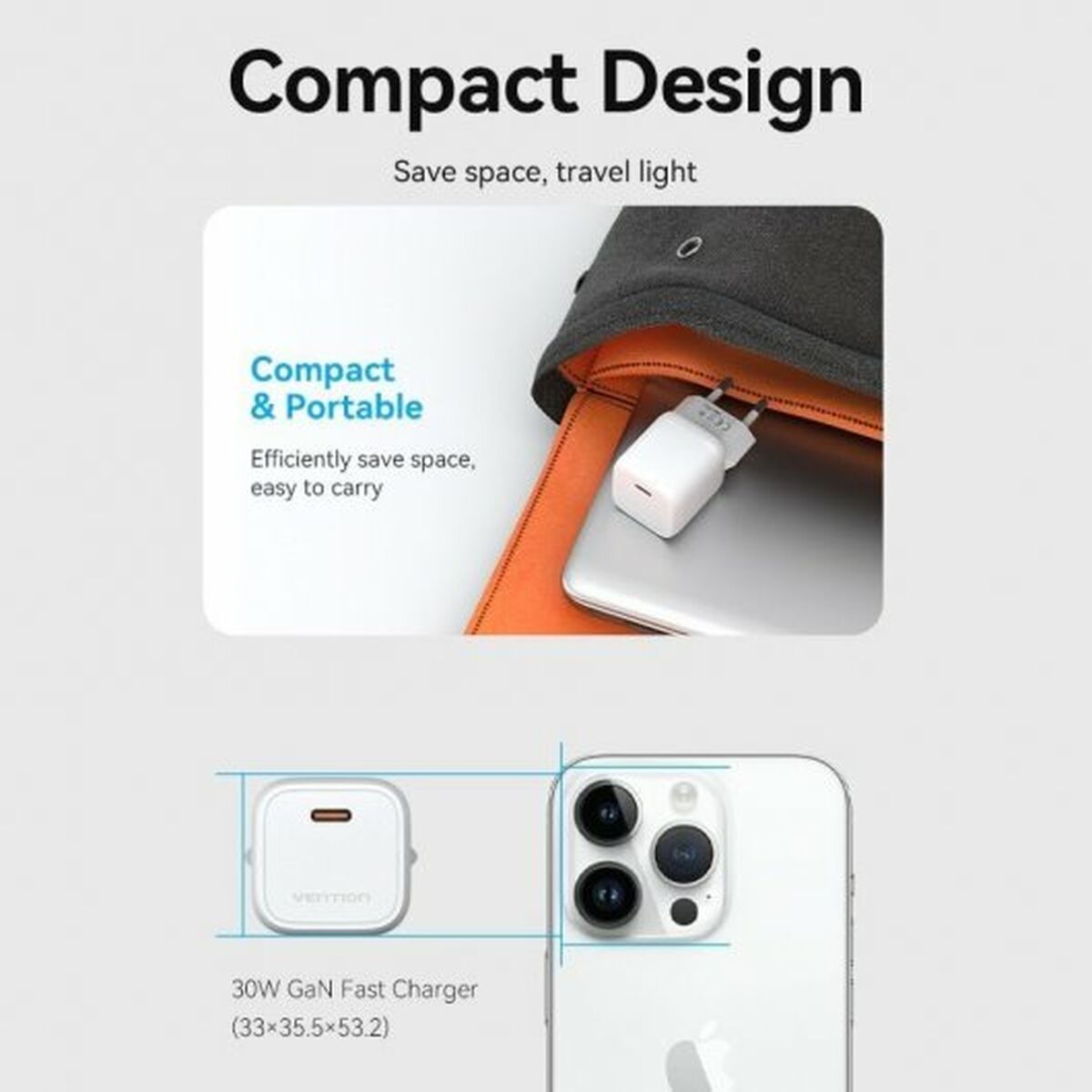 Wall Charger Vention FAKW0-EU 30 W USB-C Yellow-5