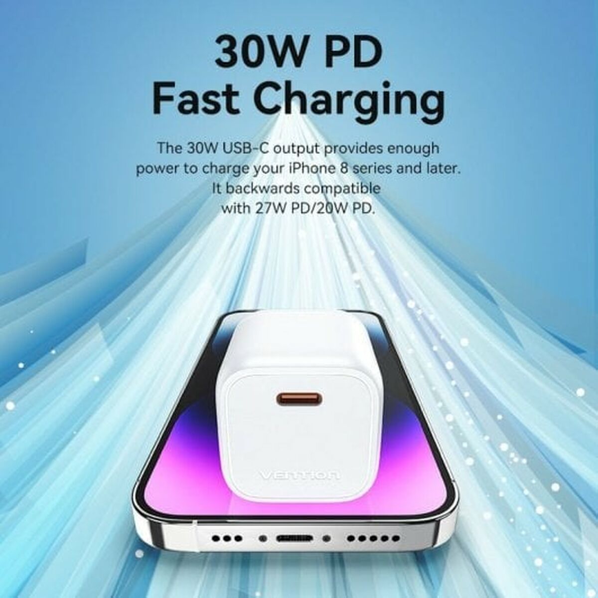 Wall Charger Vention FAKW0-EU 30 W USB-C Yellow-4