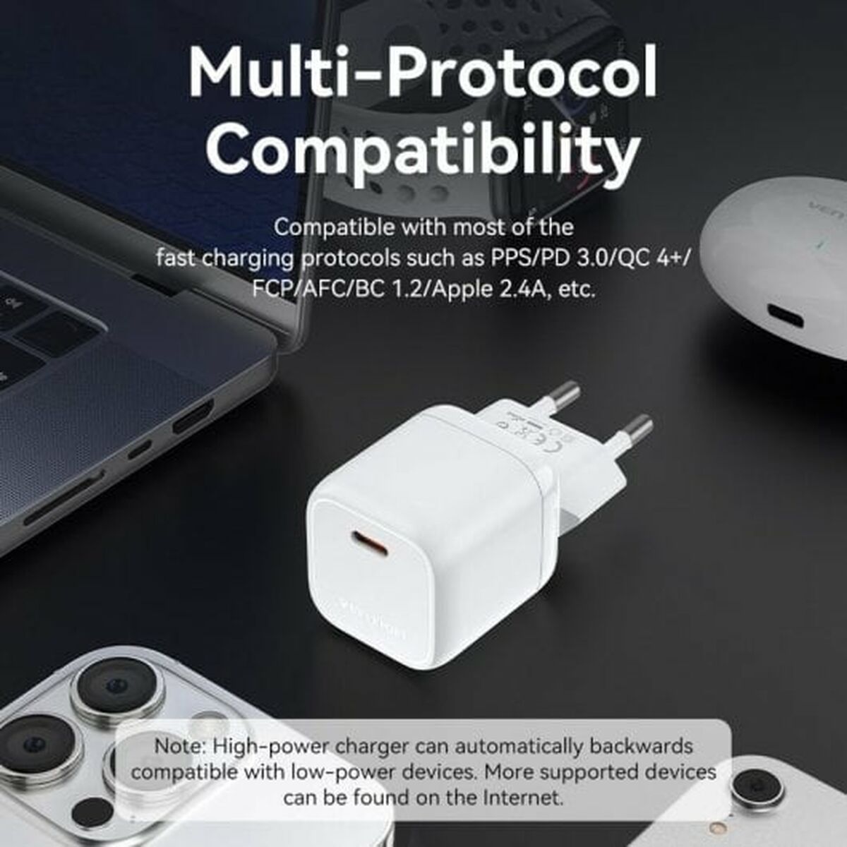 Wall Charger Vention FAKW0-EU 30 W USB-C Yellow-1