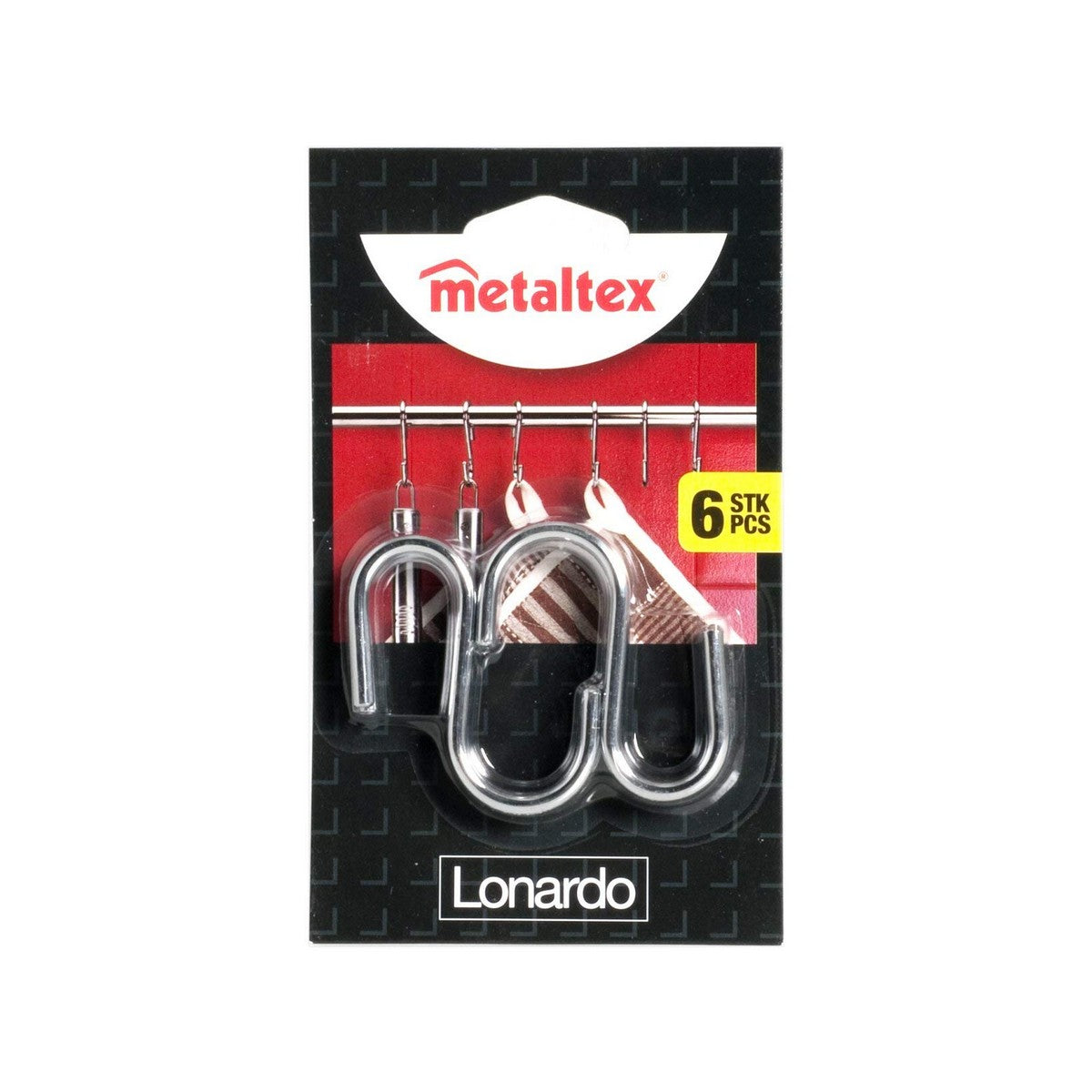 Hook for hanging up Metaltex Lonardo Chromed Metal 6,5 cm 6 Pieces-2