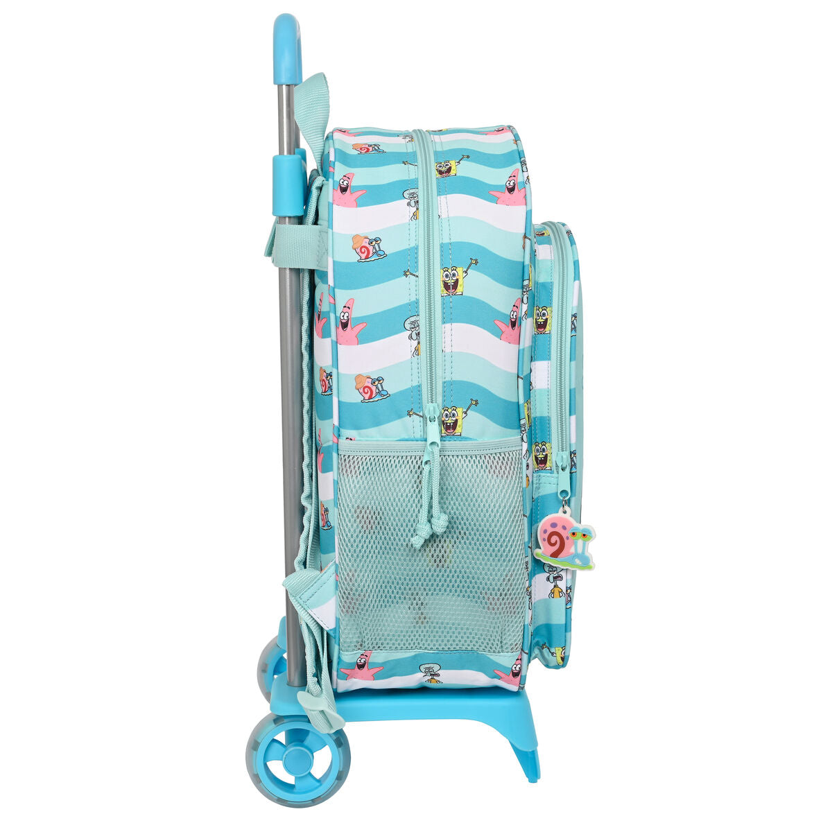School Rucksack with Wheels Spongebob Stay positive Blue White (33 x 42 x 14 cm)-2
