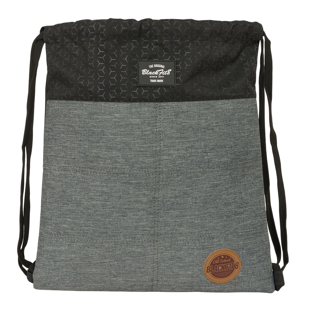 Backpack with Strings BlackFit8 Old school Black Grey 35 x 40 x 1 cm-0