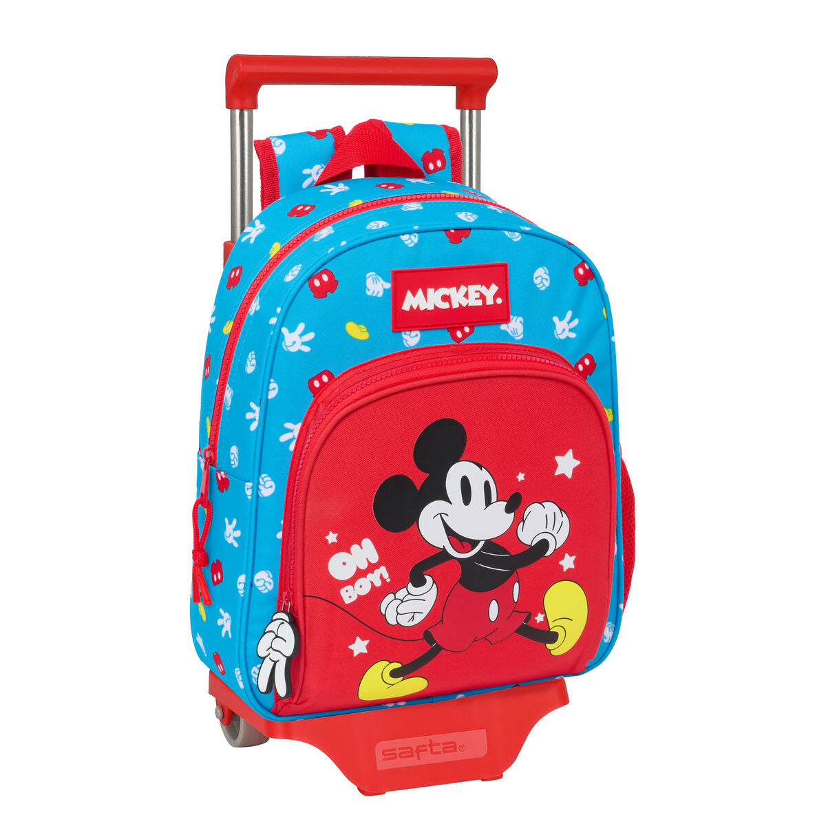 School Rucksack with Wheels Mickey Mouse Clubhouse Fantastic Blue Red 28 x 34 x 10 cm-0