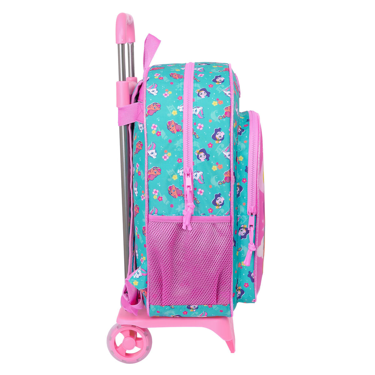 School Rucksack with Wheels My Little Pony Magic Pink Turquoise 33 x 42 x 14 cm-2