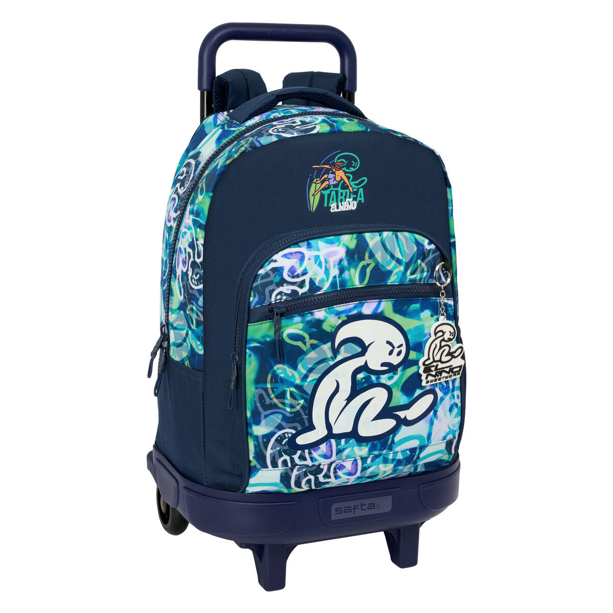 School Rucksack with Wheels El Niño Kook Navy Blue 33 x 45 x 22 cm-0