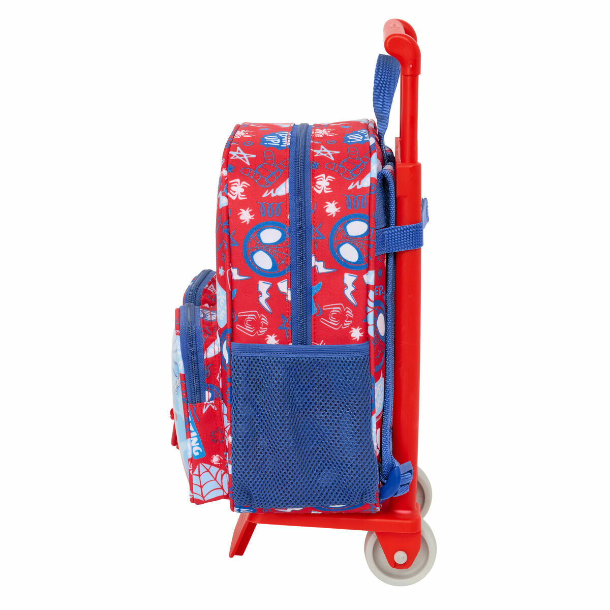School Rucksack with Wheels Spider-Man Rescue Blue Red 22 x 27 x 10 cm-2