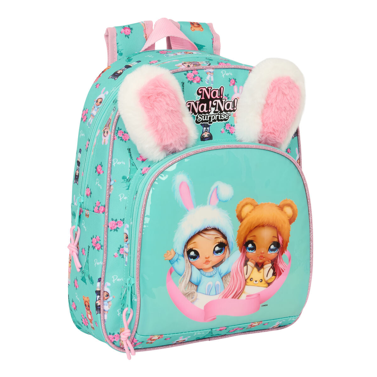 School Bag Na!Na!Na! Surprise Bunny Pink Turquoise 28 x 34 x 10 cm-0