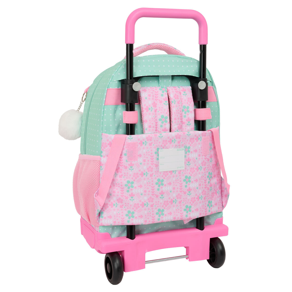 School Rucksack with Wheels Glow Lab Amazing Green Pink 33 x 45 x 22 cm-2