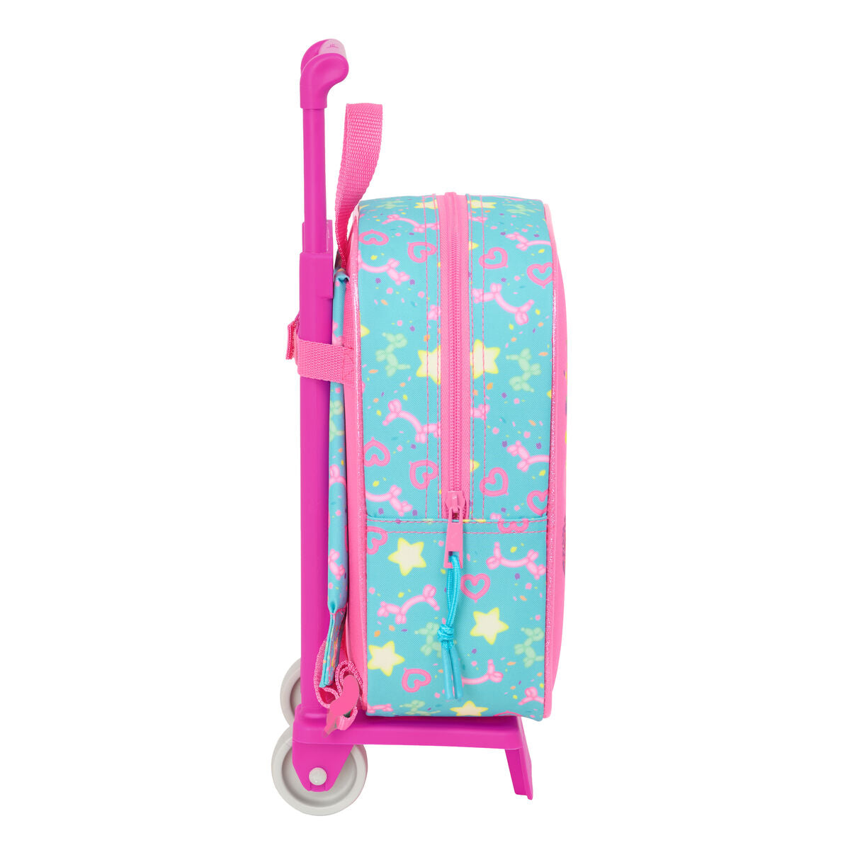 School Rucksack with Wheels Gabby's Dollhouse Confetti Pink Turquoise 22 x 27 x 10 cm-2