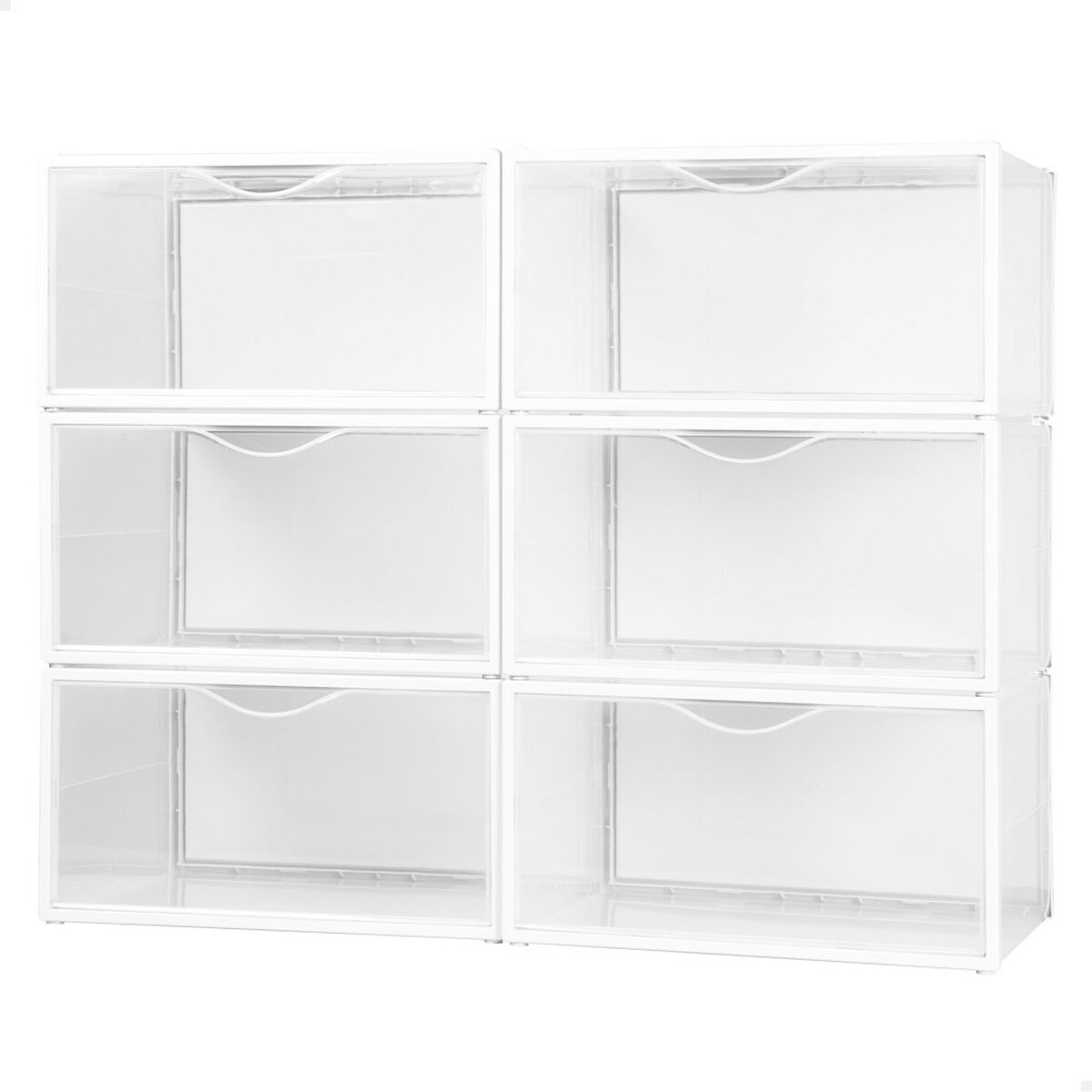 Stackable shoe box Max Home White 6 Units polypropylene ABS 35 x 18,5 x 27 cm-0