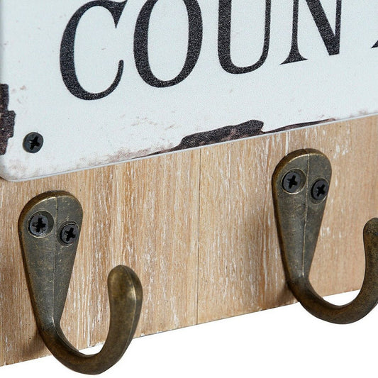 Hat stand DKD Home Decor Red Wood Metal (2 pcs) (21 x 5 x 45 cm)-1