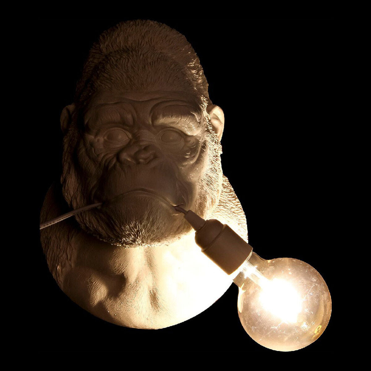 Wall Lamp DKD Home Decor 23 x 19 x 32 cm Black White Resin 220 V 50 W Gorilla Modern (2 Units)-3