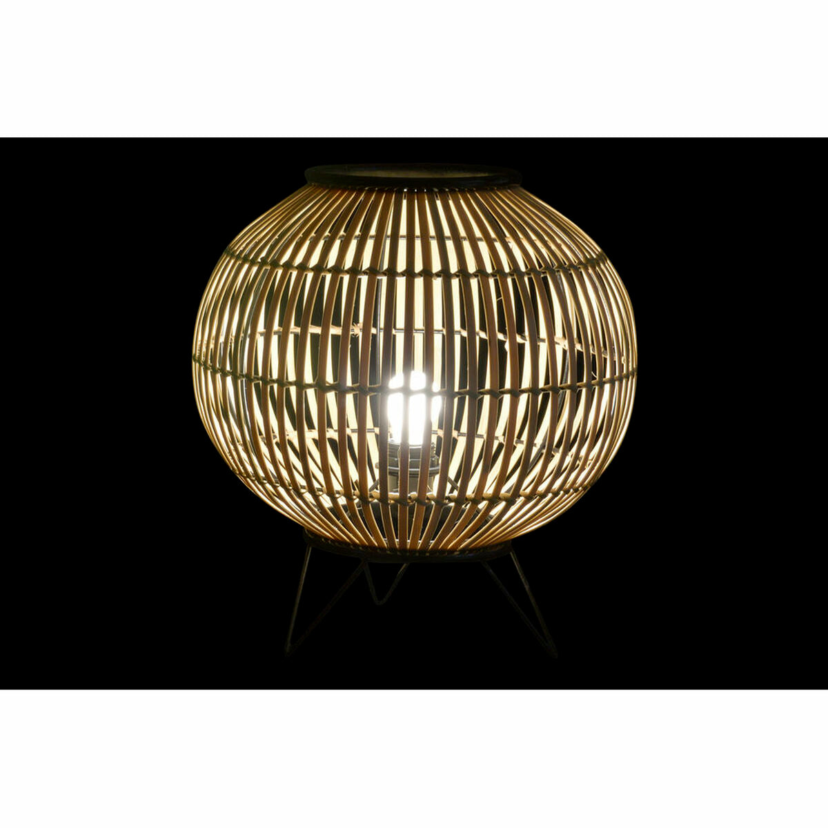 Desk lamp DKD Home Decor Black Metal Brown Bamboo (36 x 36 x 37 cm)-3