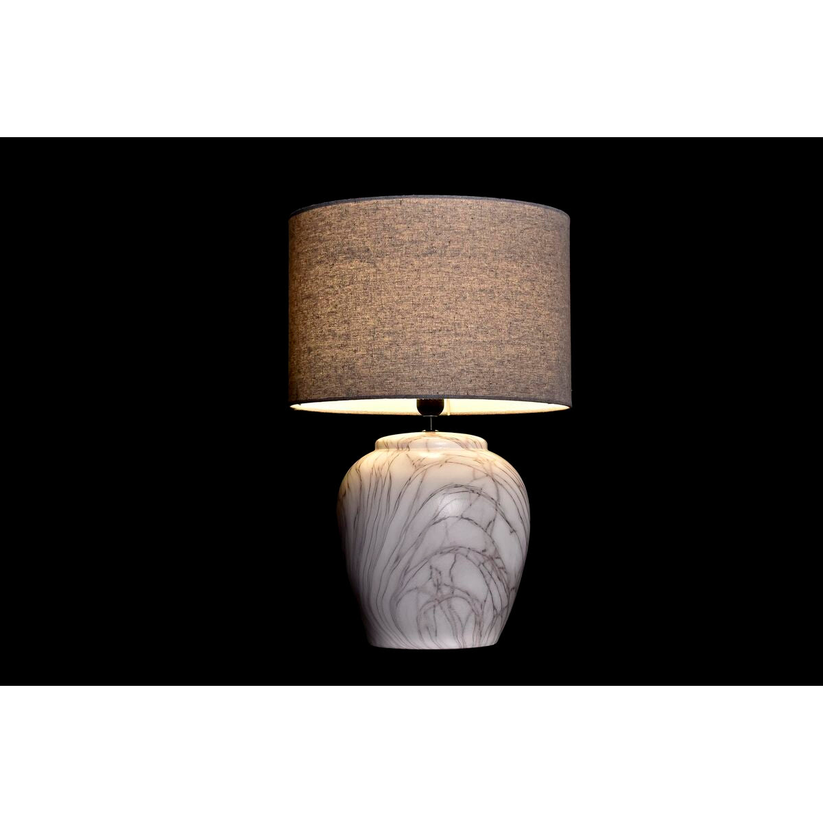 Desk lamp DKD Home Decor Canvas Ceramic Grey White (38 x 38 x 58 cm)-2