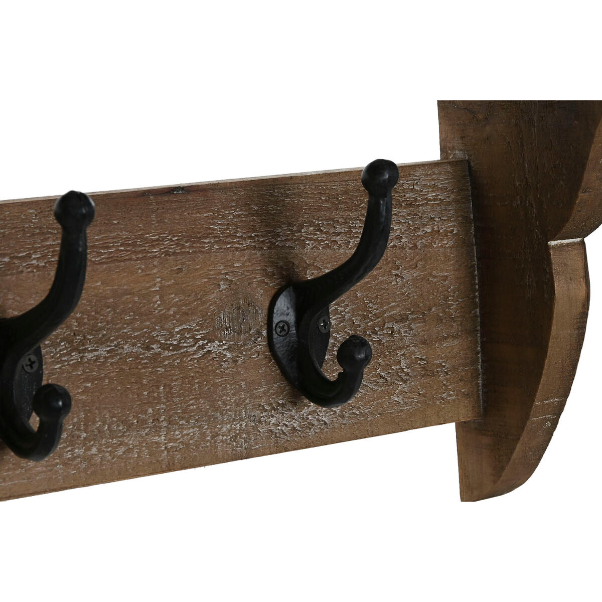 Wall mounted coat hanger Home ESPRIT Brown Black Wood Metal 67 x 17 x 27 cm-2