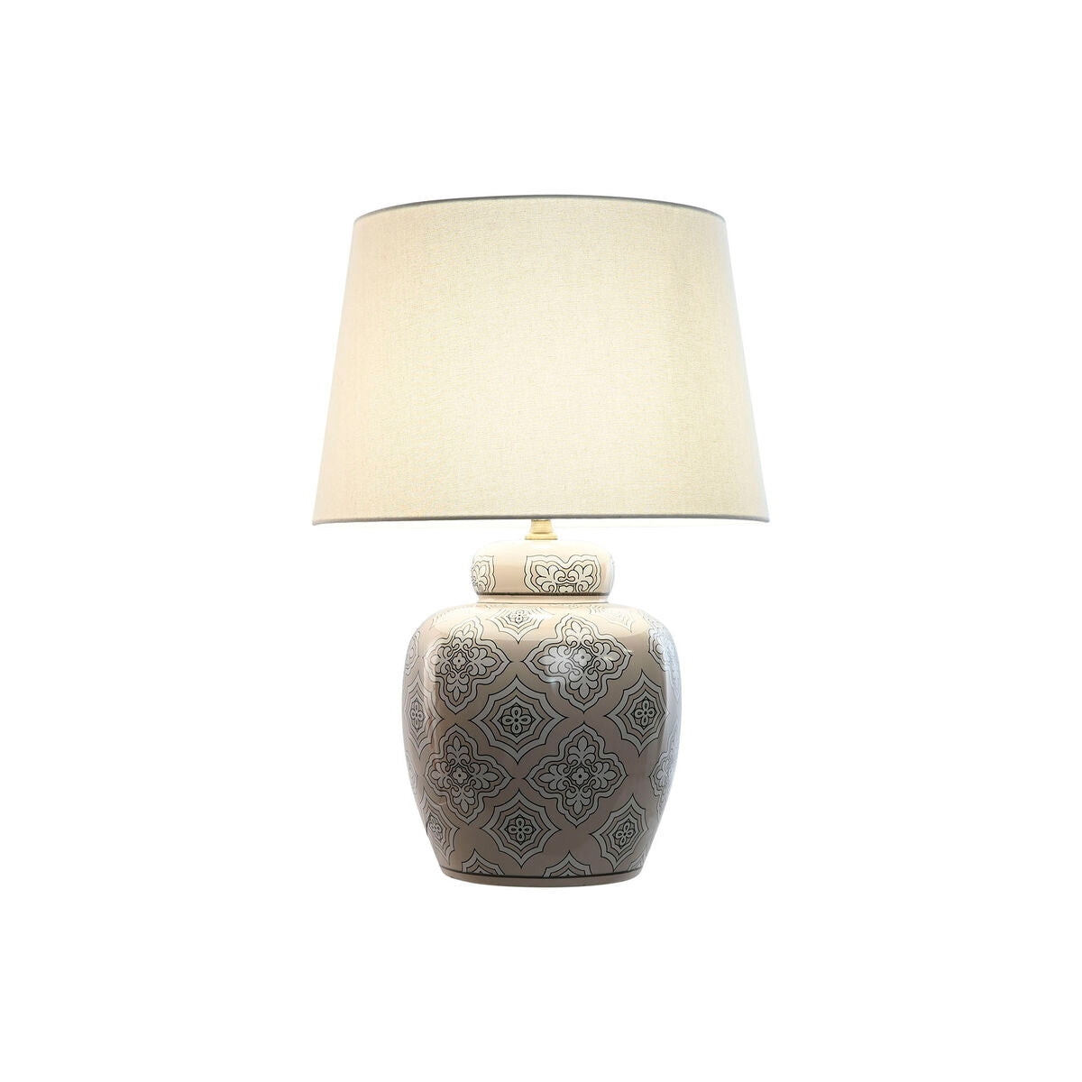 Desk lamp Home ESPRIT White Beige Ceramic 50 W 220 V 43,5 x 43,5 x 61 cm-1
