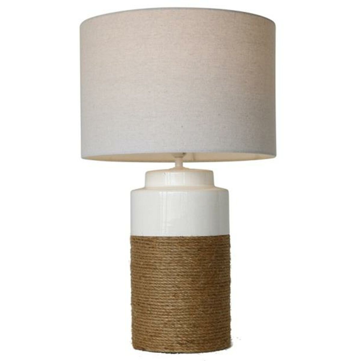 Desk lamp Home ESPRIT White Linen Ceramic 38 X 38 X 61,5 cm-0