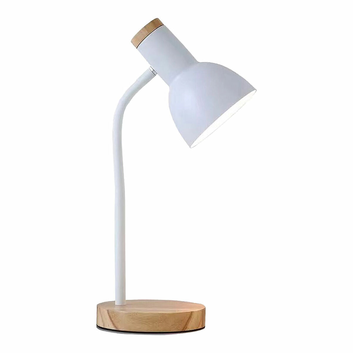 Desk lamp EDM 32015 White Natural Wood Steel 40 W 12 x 17 x 45 cm-0