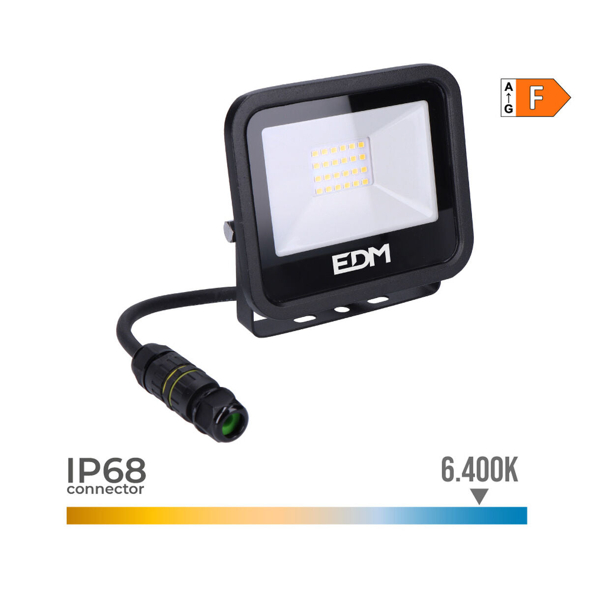 LED spotlight EDM 70401 Black Series Black F 20 W 12,4 x 10,6 x 2,8 cm (6400 K)-3