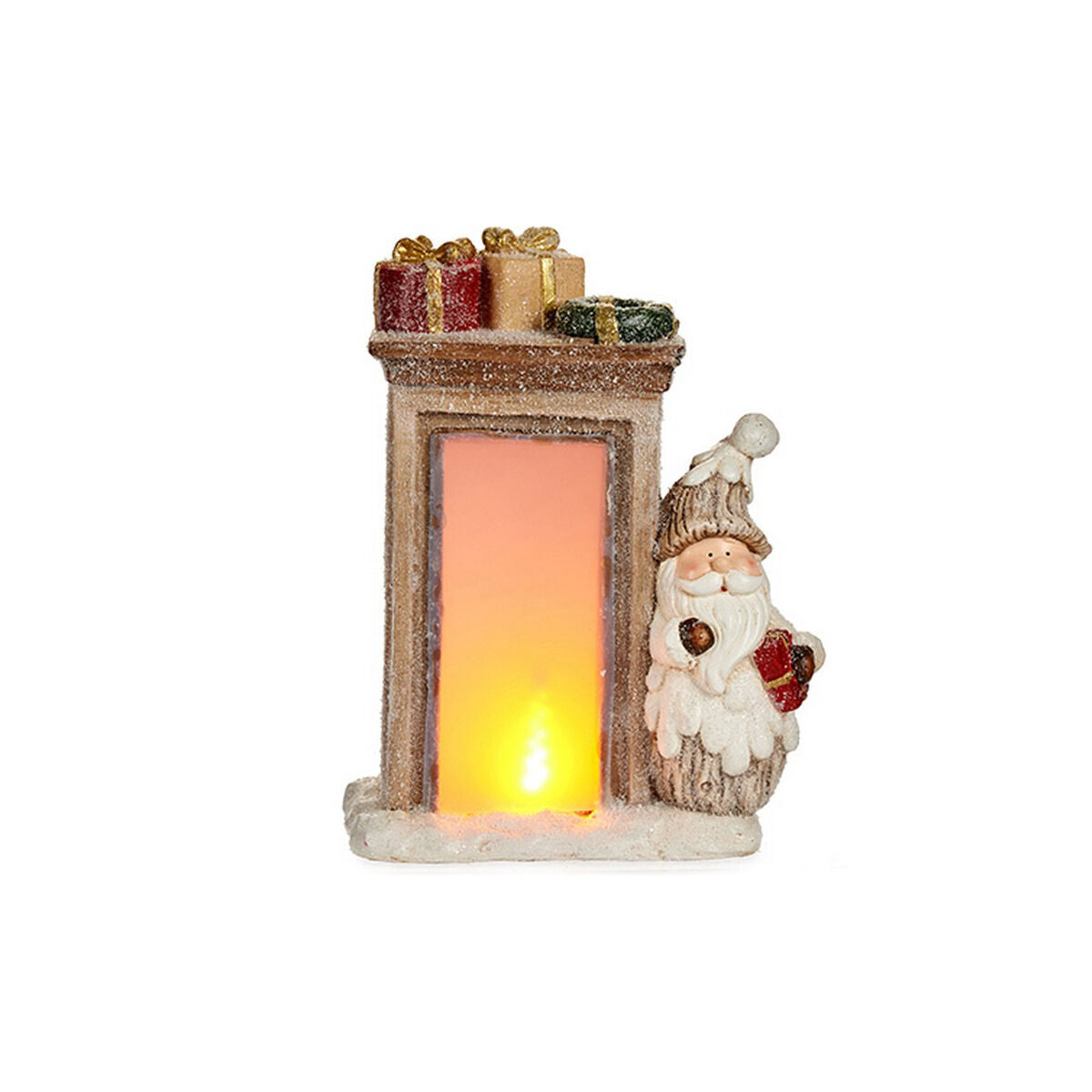 Decorative Figure Krist+ White Brown Father Christmas 20 x 45 x 32 cm LED Light-0