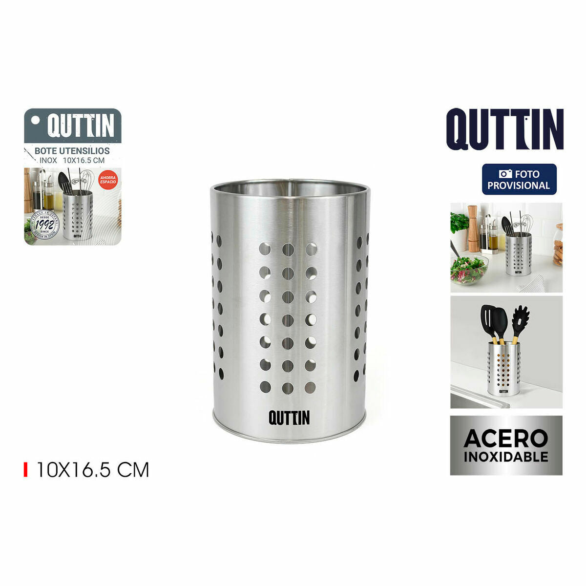 Pot for Kitchen Utensils Quttin 10 x 16,5 cm (12 Units)-3