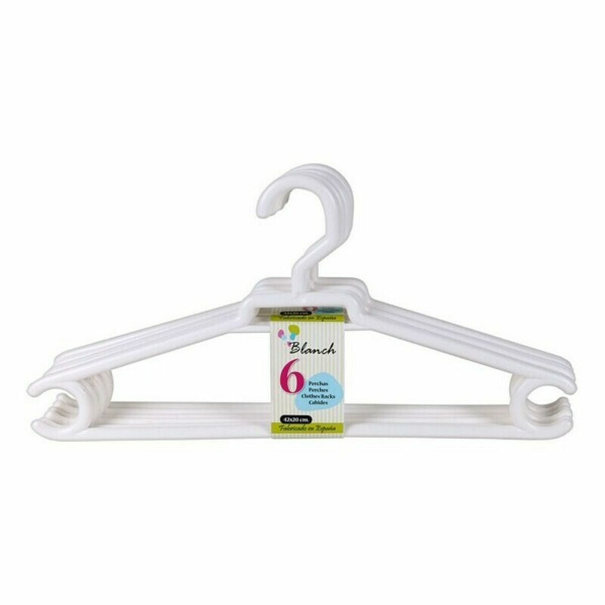 Hangers Blanch Dem Blanch Plastic 6 Pieces 42 x 20 cm (8 Units)-1