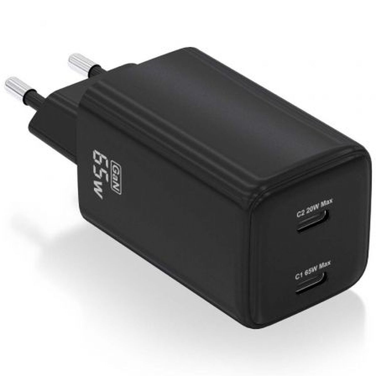 Wall Charger Aisens ASCH-65W2P040-BK Black 65 W (1 Unit)-0